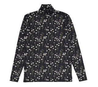 Ava and Lu Black Floral Buds Layered Skirt Set